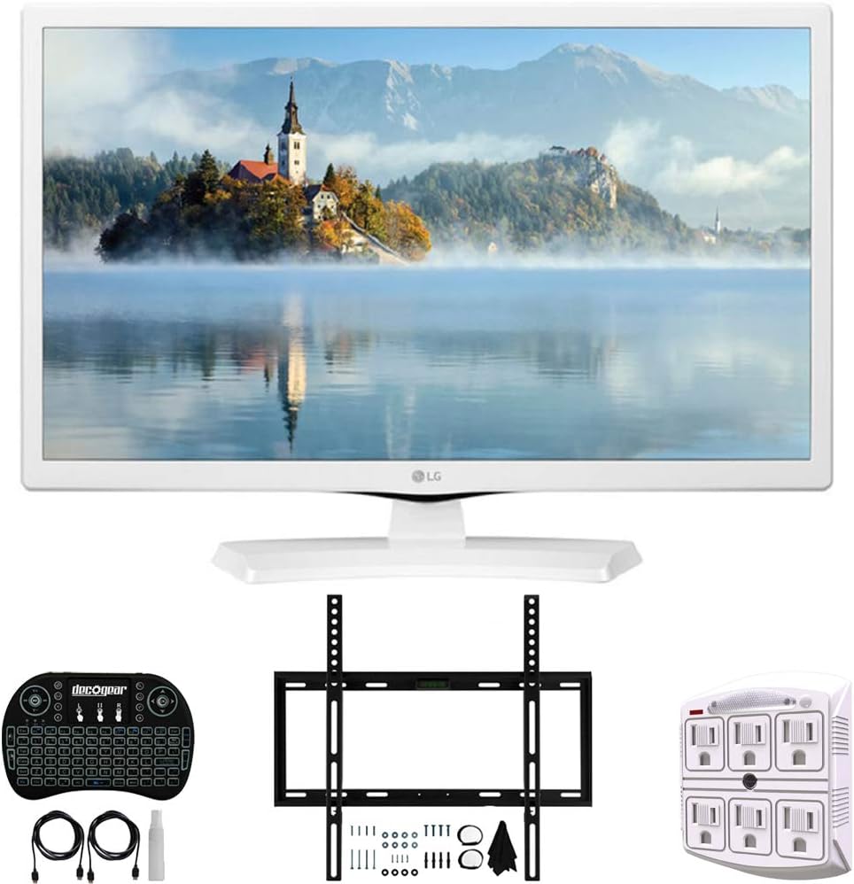 LG E3LG24LM520DWU 24" HD TV Monitor Bundle - Wall Mount, Keyboard