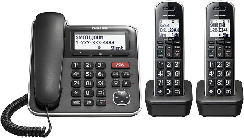 Panasonic KX-TGB852B Corded/Cordless Phone System with Answering Machine — main product image