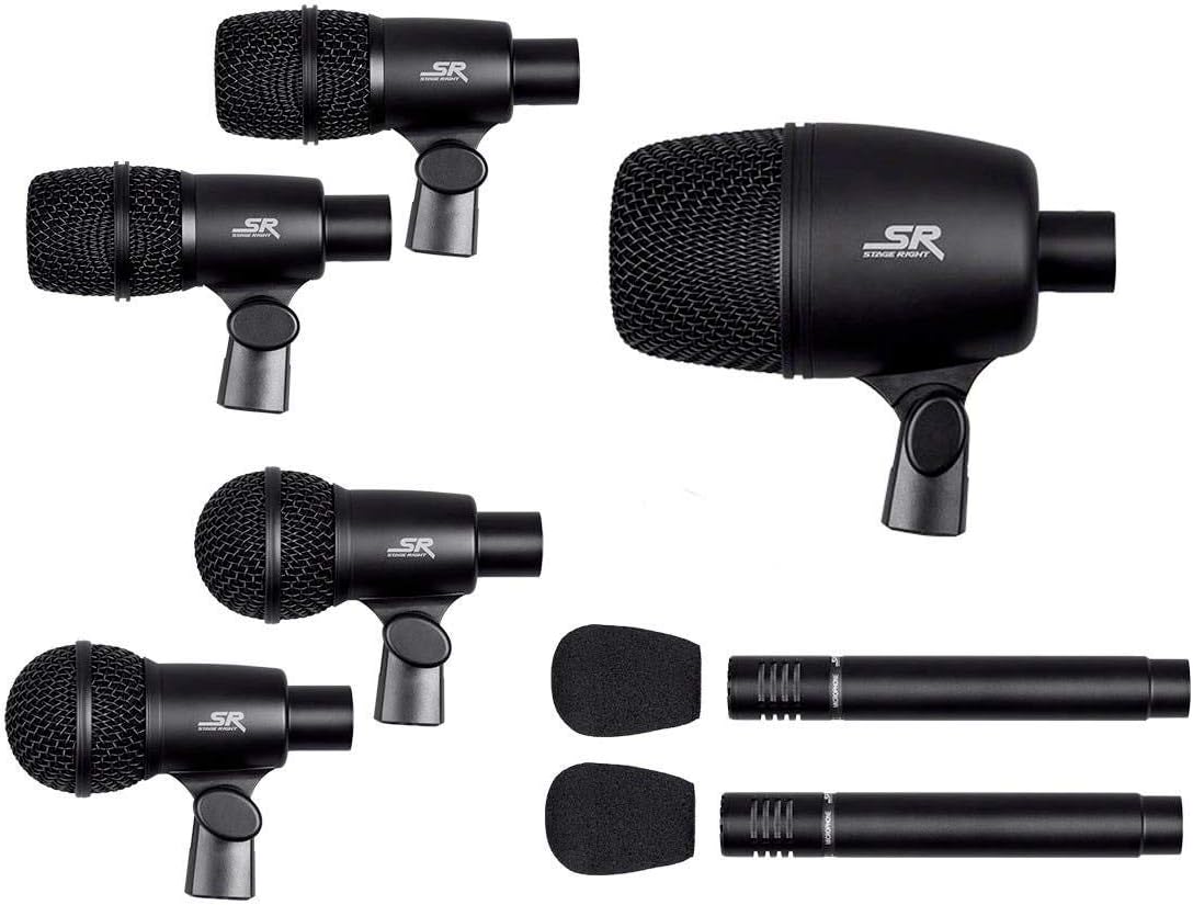 Monoprice 600007 Stage Right Drum Mic Kit: 7-Piece, XLR, Case Included