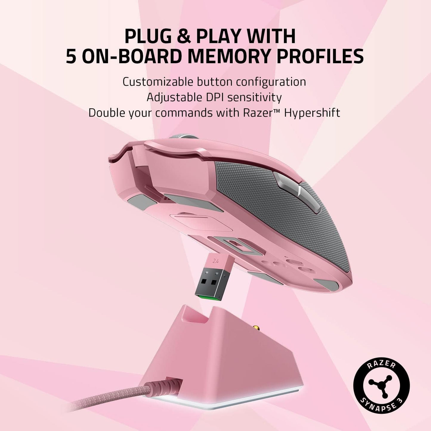 Razer RZ01-03050300-R3M1 Viper Ultimate Quartz Pink Wireless Mouse