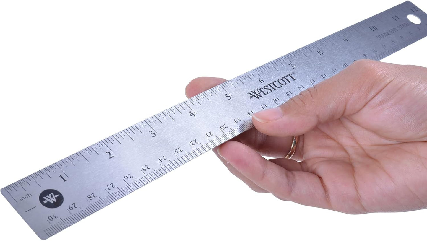 Westcott 10415 Stainless Steel Office Ruler 12-Inch