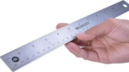 Westcott 10415 Stainless Steel Office Ruler 12-Inch