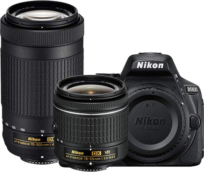 Nikon D5600 DSLR Camera 18-55mm & 70-300mm Lens (Renewed)