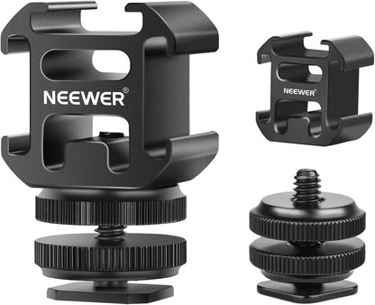 Neewer 10100282 Hot Shoe Mount Adapter with Triple Cold Shoe