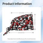 Novastar Scrub Caps - Women Men Red Grey White Camouflage