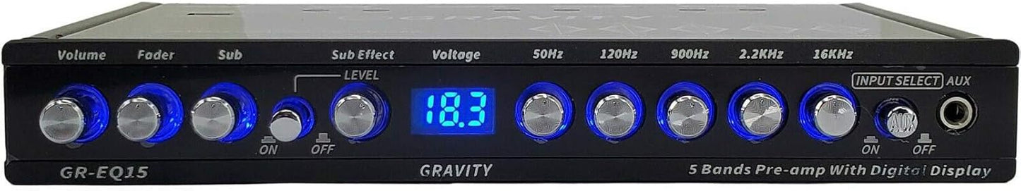 Gravity GR-EQ15 EQ15 5 Band Car Audio Equalizer 9V