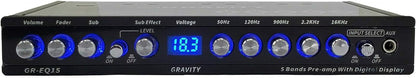 Gravity GR-EQ15 EQ15 5 Band Car Audio Equalizer 9V