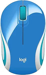 Logitech M187 Wireless Mini Mouse Portable - Blue Renewed