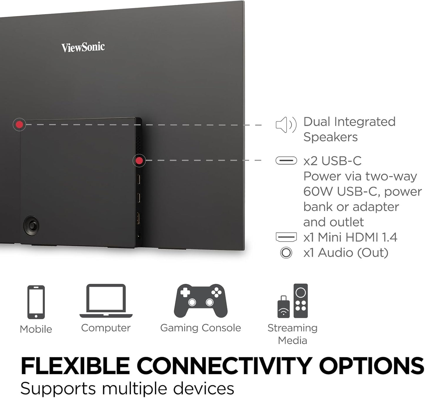 ViewSonic VX1655 15.6" Portable FHD IPS Monitor
