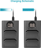 NEEWER NP-FZ100 2-Pack Battery Charger LCD for Sony Cameras