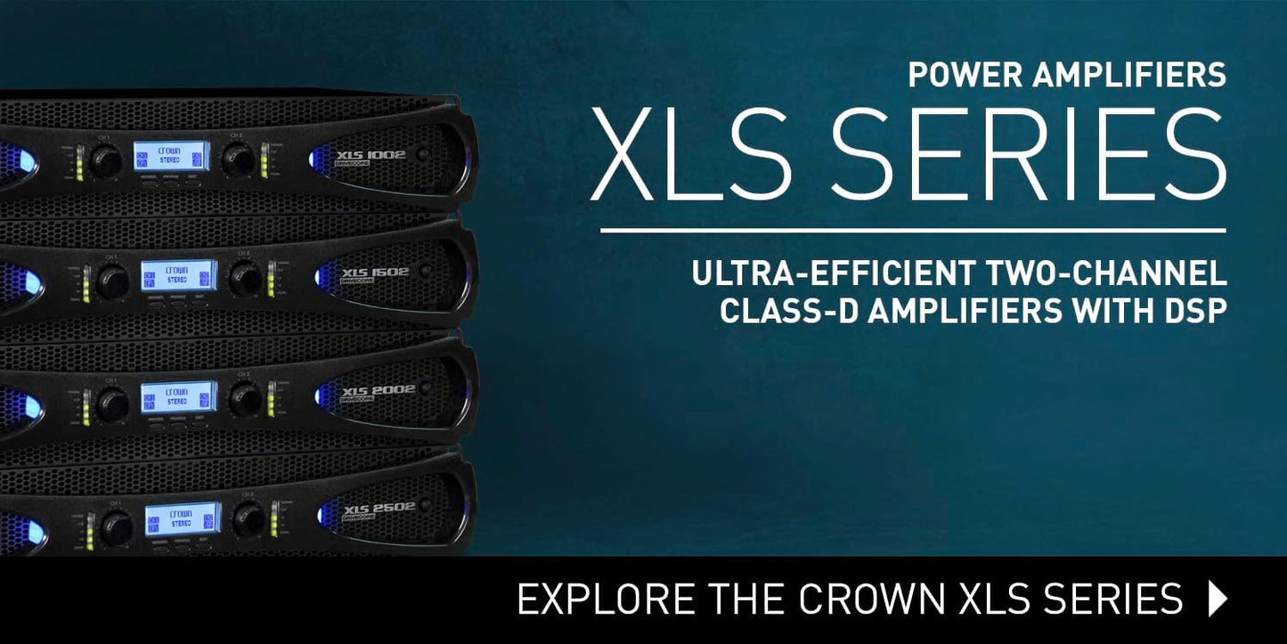 Crown XLS1002 Power Amplifier - 350W Class D Amplifier