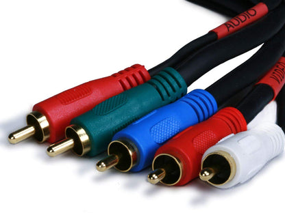 Monoprice 105355 5-RCA Component Video/Audio Cable 1.5ft
