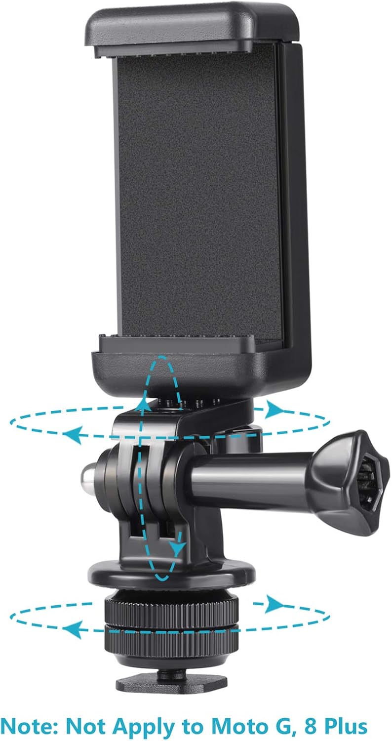 Neewer 10089743 Phone Holder - Hot Shoe Mount Adapter for Action Cameras