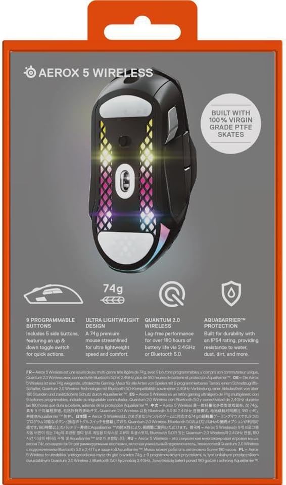 SteelSeries 62406 Aerox 5 Wireless RGB Gaming Mouse