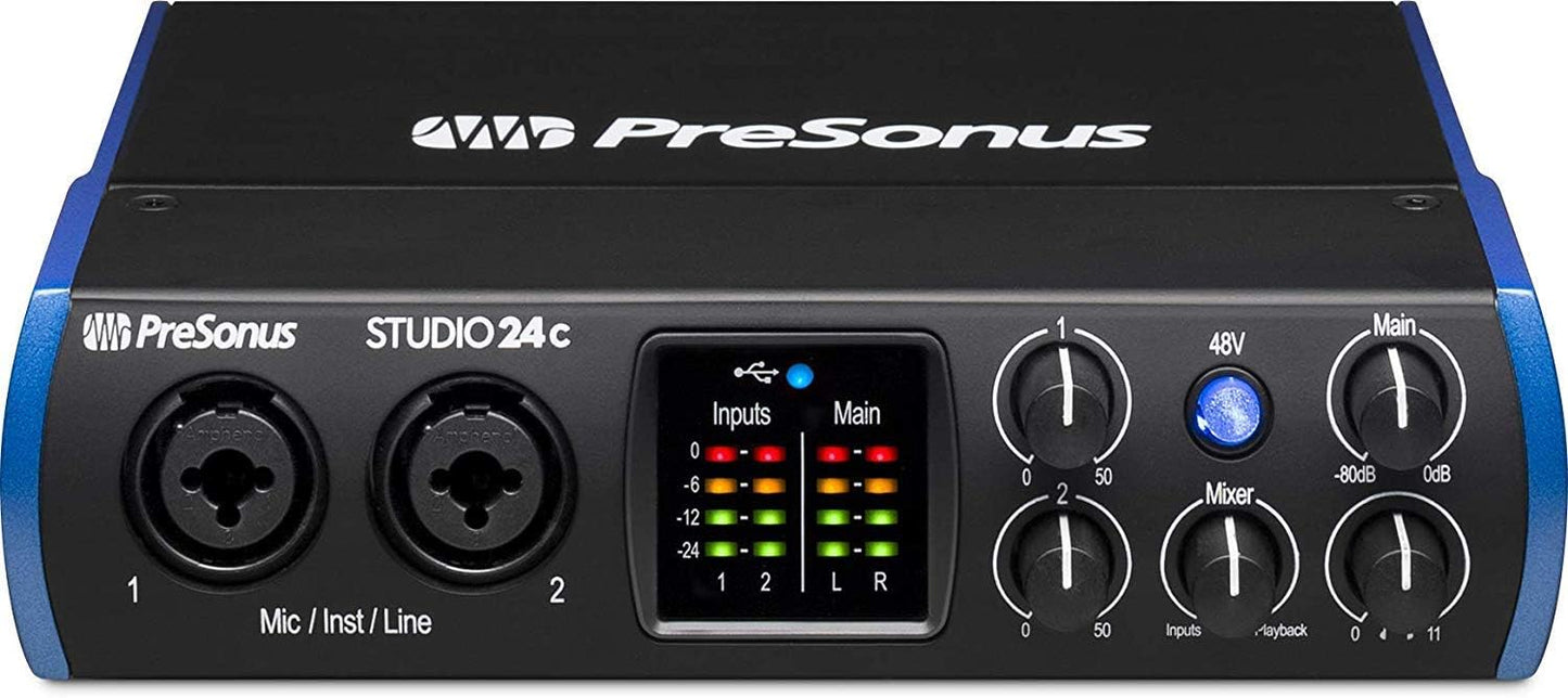 PreSonus Studio 24c USB Audio Interface Recording Bundle