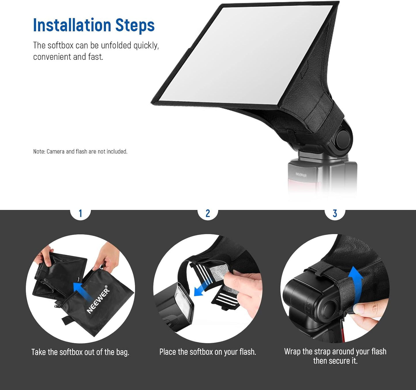 Neewer 10018281 Universal Flash Diffuser Softbox 6"x5"