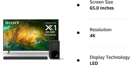 Sony X800H 65" 4K TV & HT-G700 Soundbar Bundle