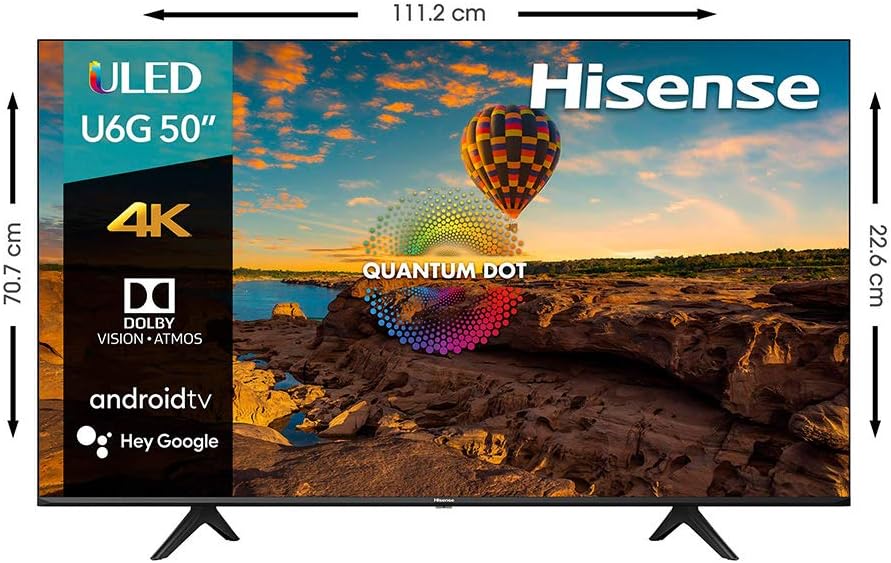Hisense 50U6G 50-inch Quantum ULED 4K Android TV (Renewed)