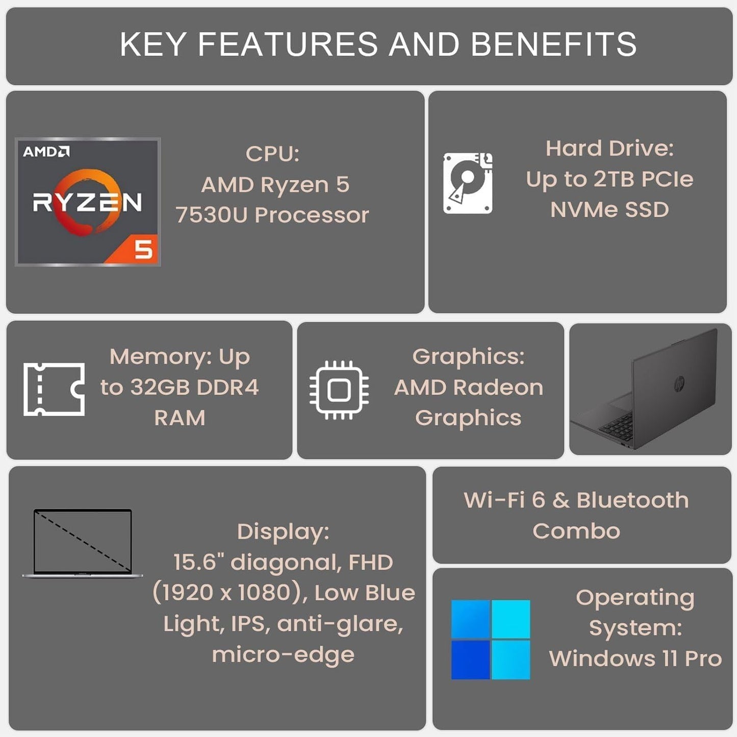 HP TPN-Q287 Ryzen 5 Business Laptop