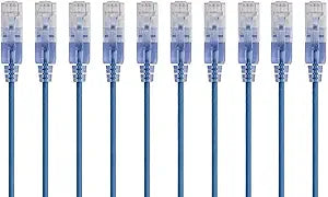 Monoprice 133236 Cat6A Ethernet SlimRun 10-Pack