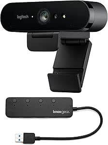 Logitech Brio Ultra HD Webcam with USB Hub Bundle