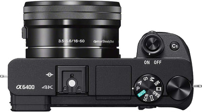 Sony E12SNILCE6400LB a6400 Mirrorless Camera 16-50mm Lens Bundle