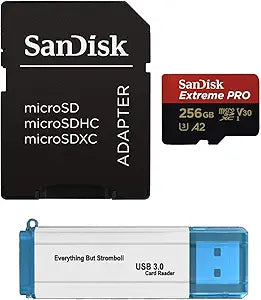 SanDisk 256GB Extreme Pro MicroSDXC Memory Card Reader Bundle — main product image