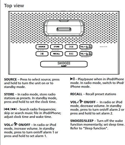 RCA RC150i Dual Wake Clock Radio iPod iPhone