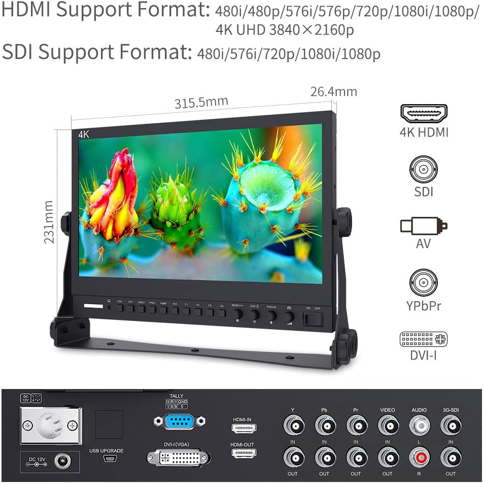 FEELWORLD 4K133-9HSD 13.3" Camera Monitor - 4K Ultra HD Broadcast
