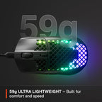 SteelSeries 62611 Aerox 3 Holey RGB Gaming Mouse (Onyx)