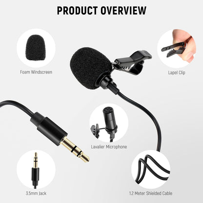 Neewer 21000098 Lavalier Lapel Mic for Rode/DJI Wireless