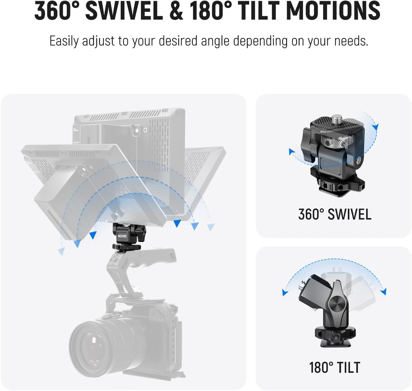 Neewer MA002 Camera Monitor Mount - Swivel/Tilt