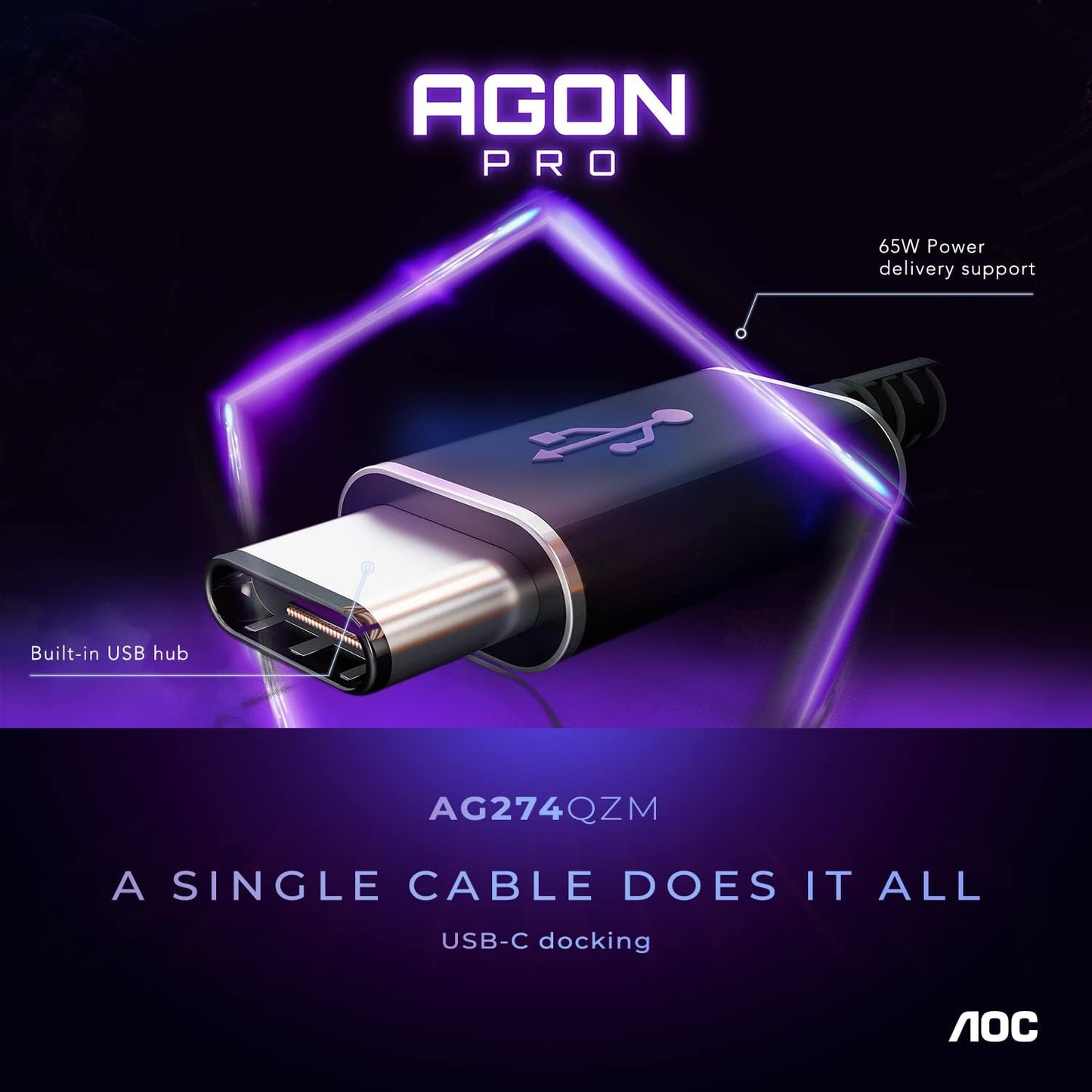 AOC AG274QZM 27" 240Hz QHD G-SYNC Gaming Monitor