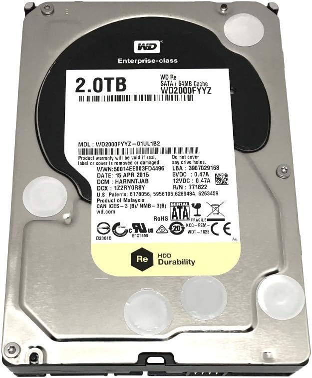 Western Digital WD2000FYYZ/CR-OEM RE 2TB Enterprise HDD (Renewed)