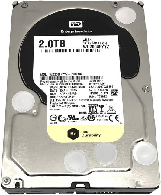 Western Digital WD2000FYYZ/CR-OEM RE 2TB Enterprise HDD (Renewed)