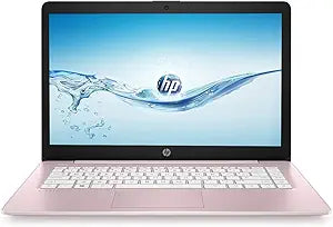 HP 14inch Laptop Celeron 4GB, 64GB SSD - Pastel Pink (Renewed)
