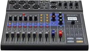 Zoom L-8 LiveTrak: Podcast Mixer Recorder, Battery Powered, Sound Pads