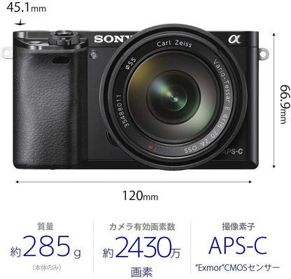Sony ILCE6000L/B a6000 Mirrorless Camera with 16-50mm Lens (Renewed)