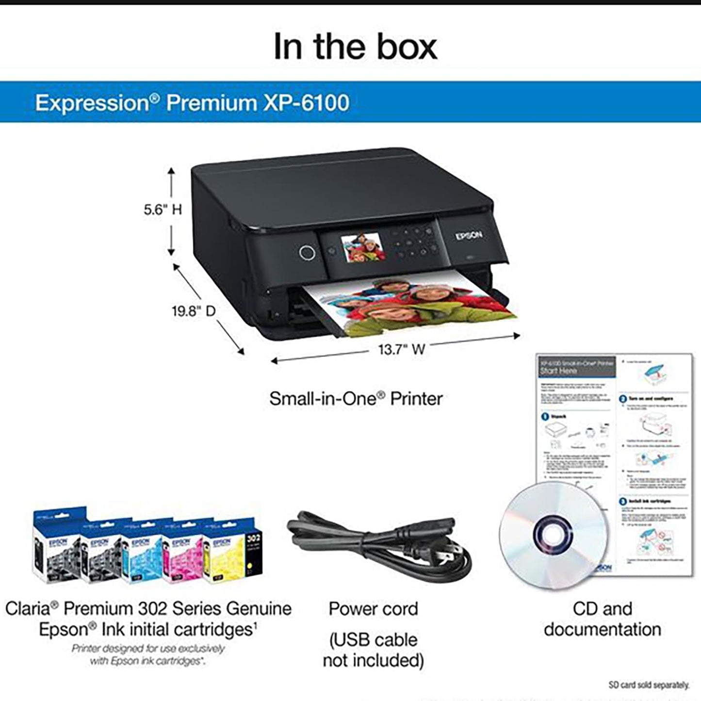 Epson Premium XP XP-6100 Wireless Color Photo All-in-One Printer
