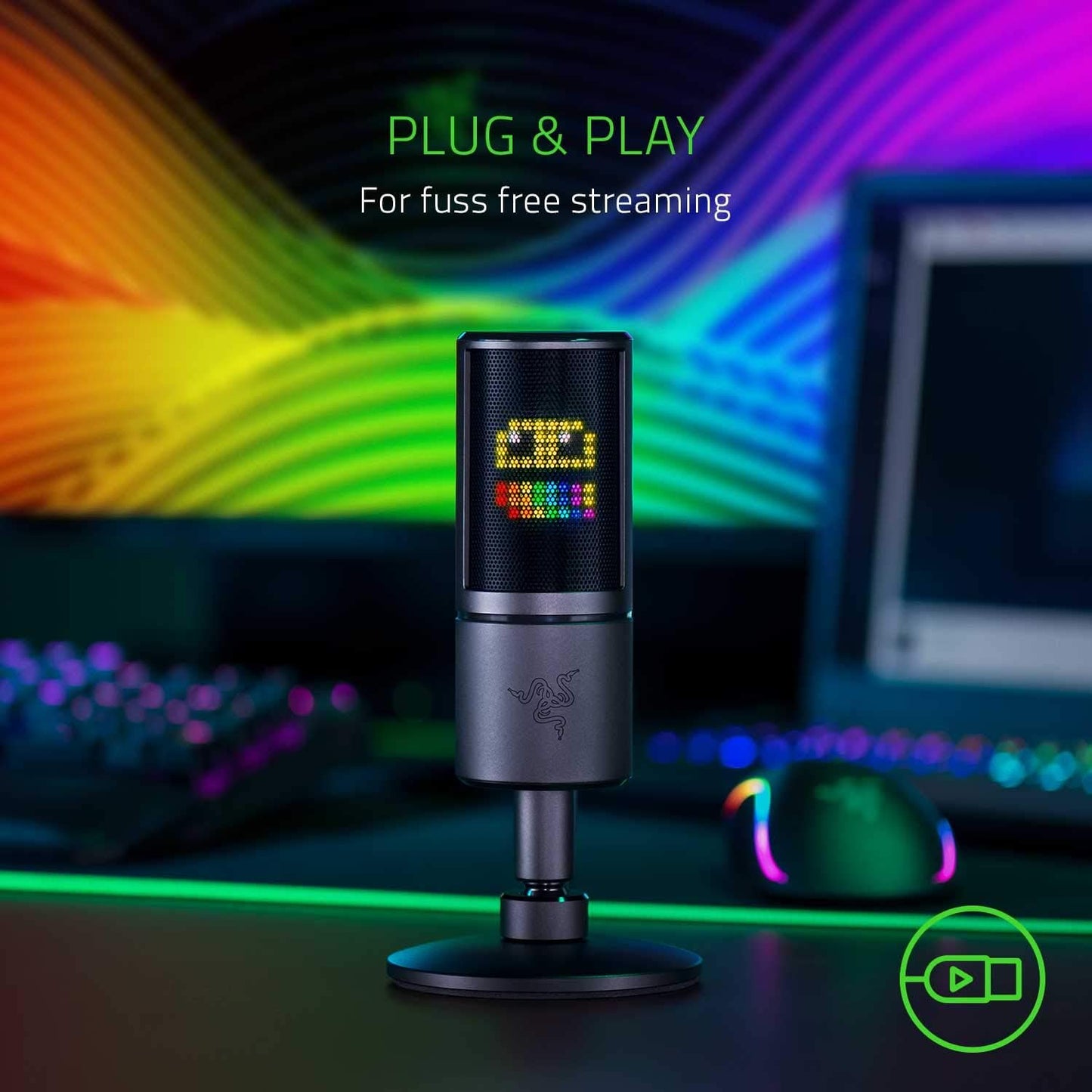 Razer RZ19-03060100-R3U1 Seiren Emote Streaming Microphone Emoticon Display