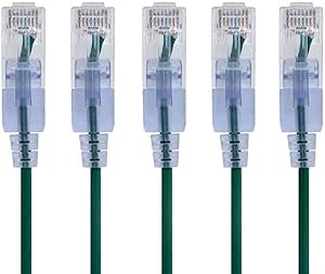 Monoprice 133203 SlimRun Cat6A Ethernet Cable 25ft 5-Pack — main product image
