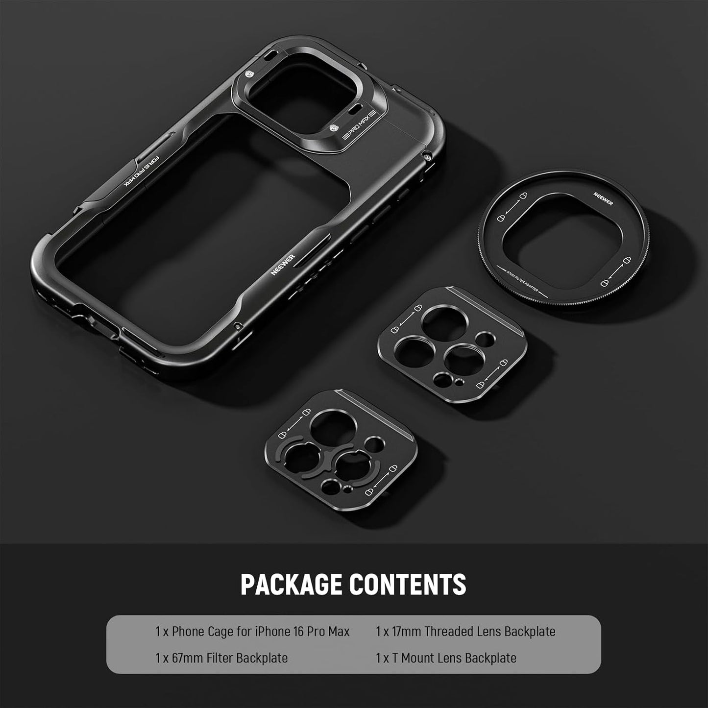 Neewer 10105104 iPhone 16 Pro Max Cage - Video Rig Stabilizer