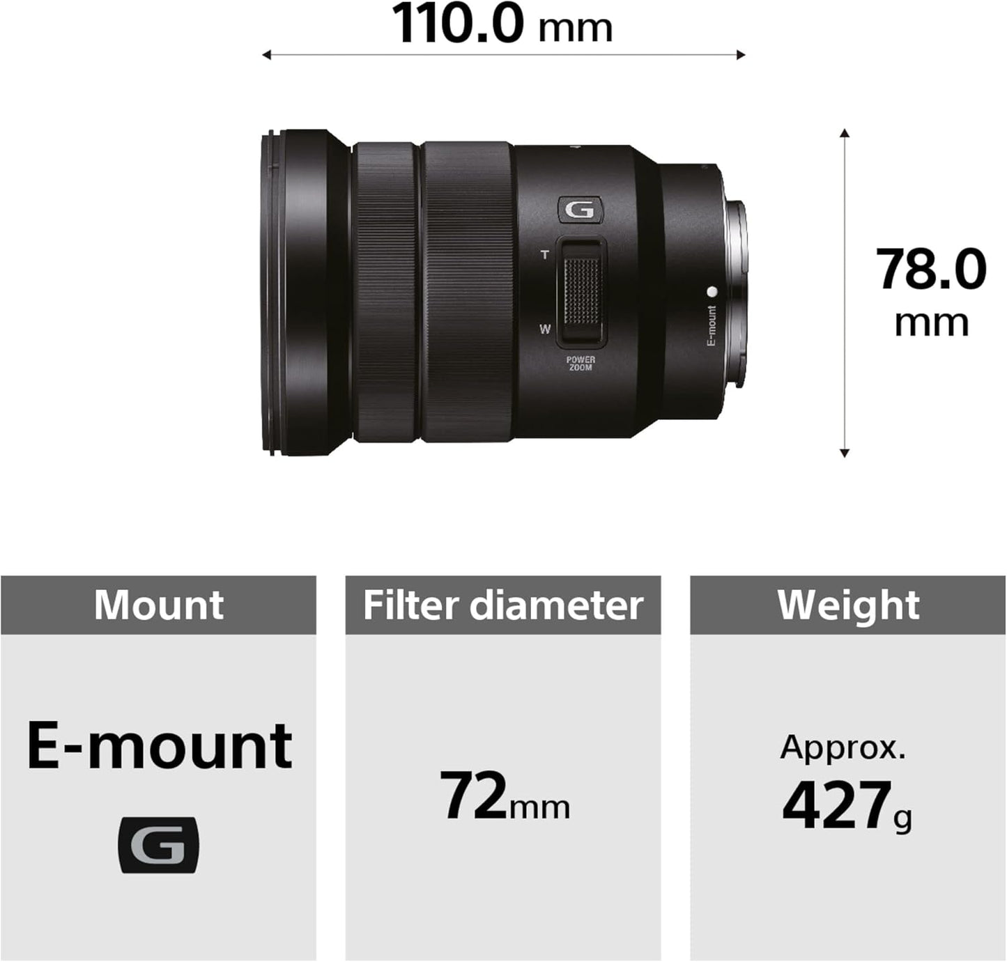 Sony SELP18105G E PZ 18-105mm F4 G OSS Power Zoom Lens