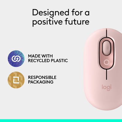 Logitech 910-007409 POP Wireless Bluetooth Mouse Rose