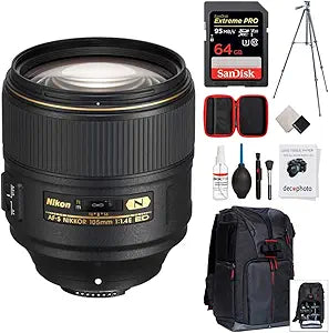 Nikon E19NK105F14ED AF-S 105mm f/1.4E Lens Bundle