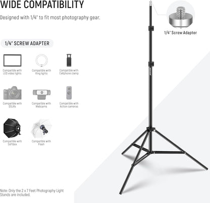 Neewer 90084538 7ft Photography Light Stands 2-Pack
