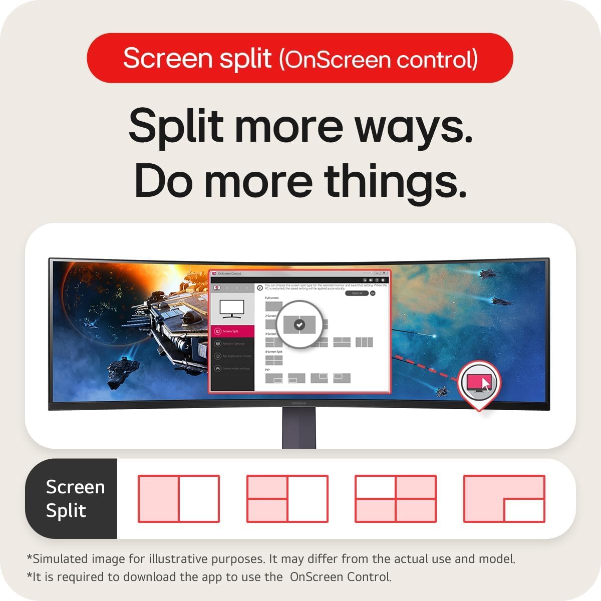 LG 45GR65DC-B Ultragear 45-Inch Curved Gaming Monitor QHD 200Hz