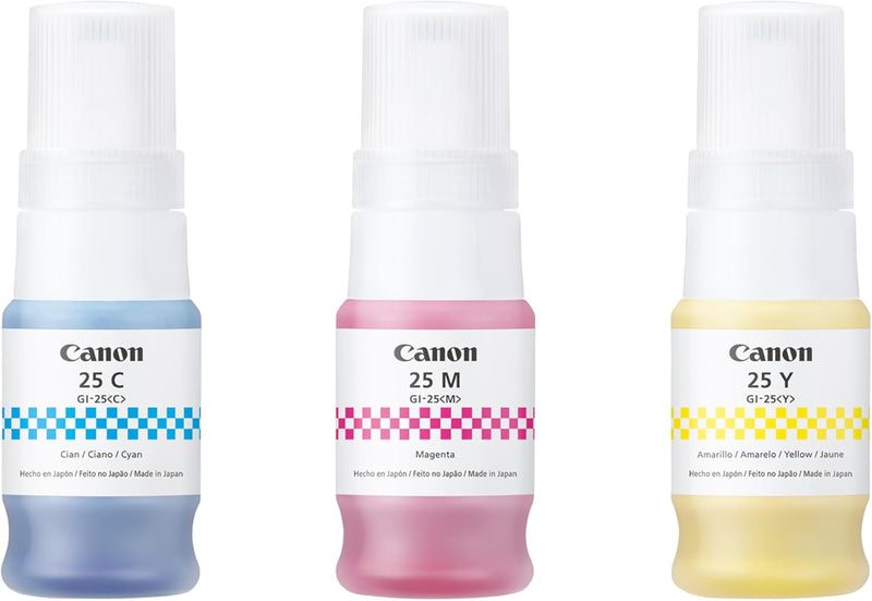 Canon 6277C002 GI-25 CMY Genuine Ink Bottle Pack — main product image