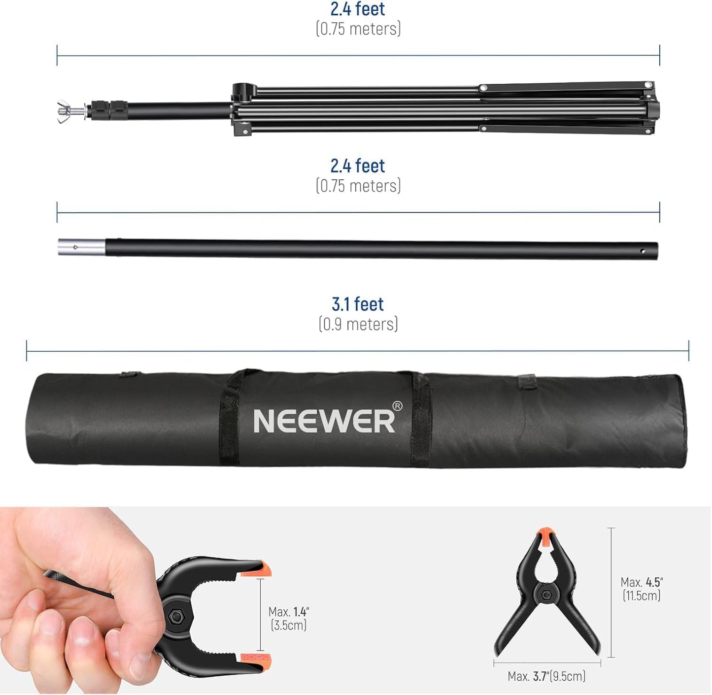 Neewer 10100392 Photo Studio Backdrop Support Kit