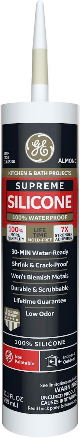 GE M90010 Supreme Silicone Kitchen & Bath Sealant - Almond